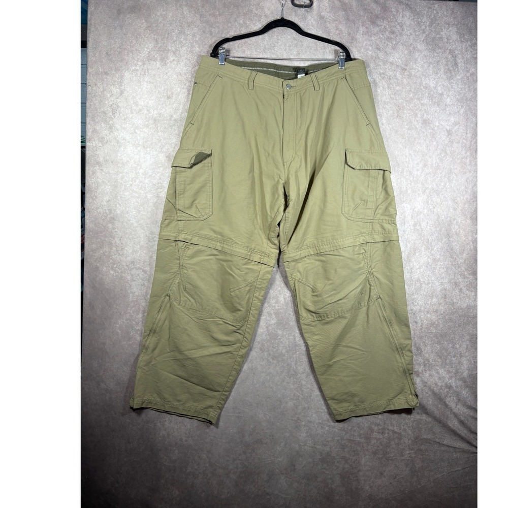 REI Cargo Pants Mens 42x30 Khaki Convertible Hiking Outdoor Nylon Blend Fishing